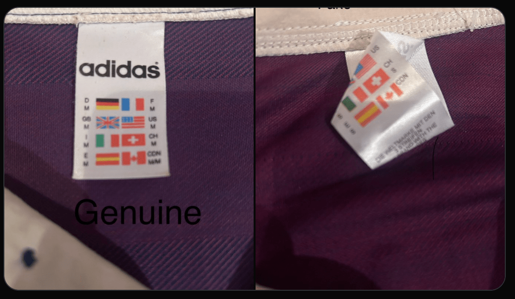 1995 Newcastle United away internal label stitching