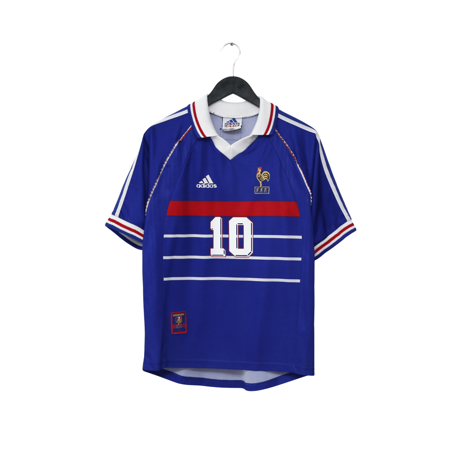 1998/00 Zidane #10 France Vintage adidas Home Football Shirt (S) World Cup 98