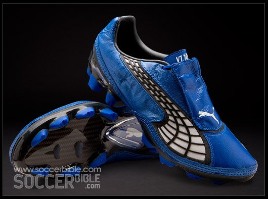 Puma V1.10 K Leather Football Boots – Olympian Blue/White/Ebony - featured image