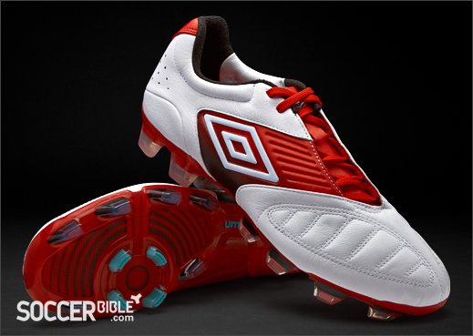 Umbro Geometra Pro Football Boots - White/Red/Kingfisher - featured image