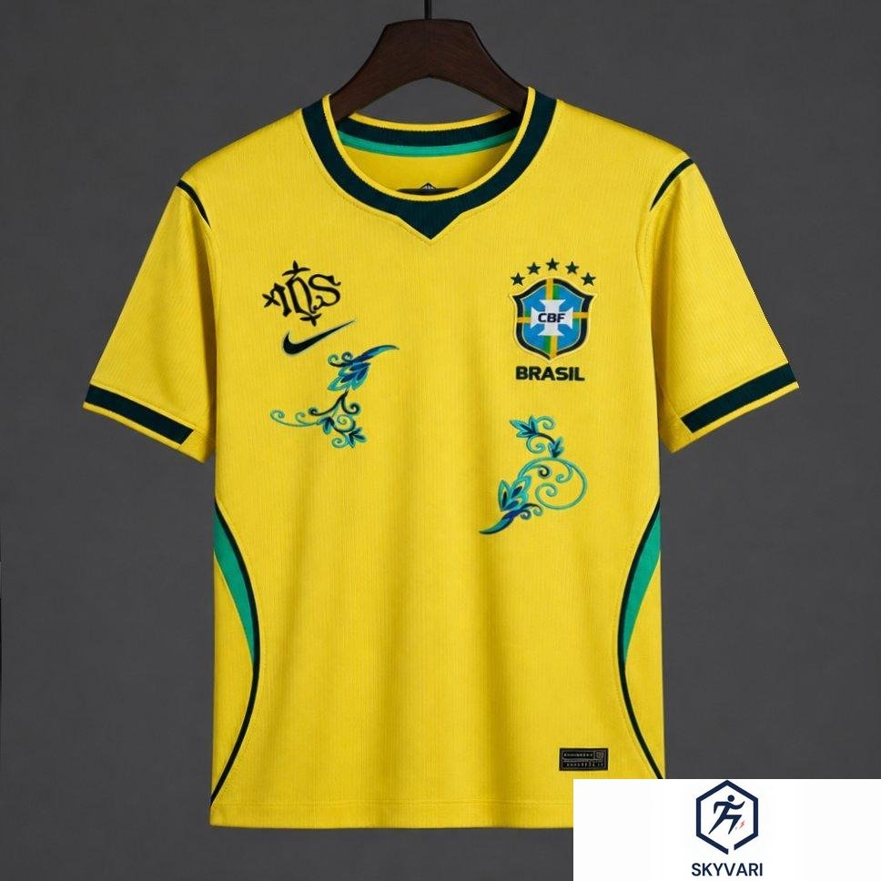 2026 Brazil 2026 Home Yellow/Blue "Floral Edition" Jersey
