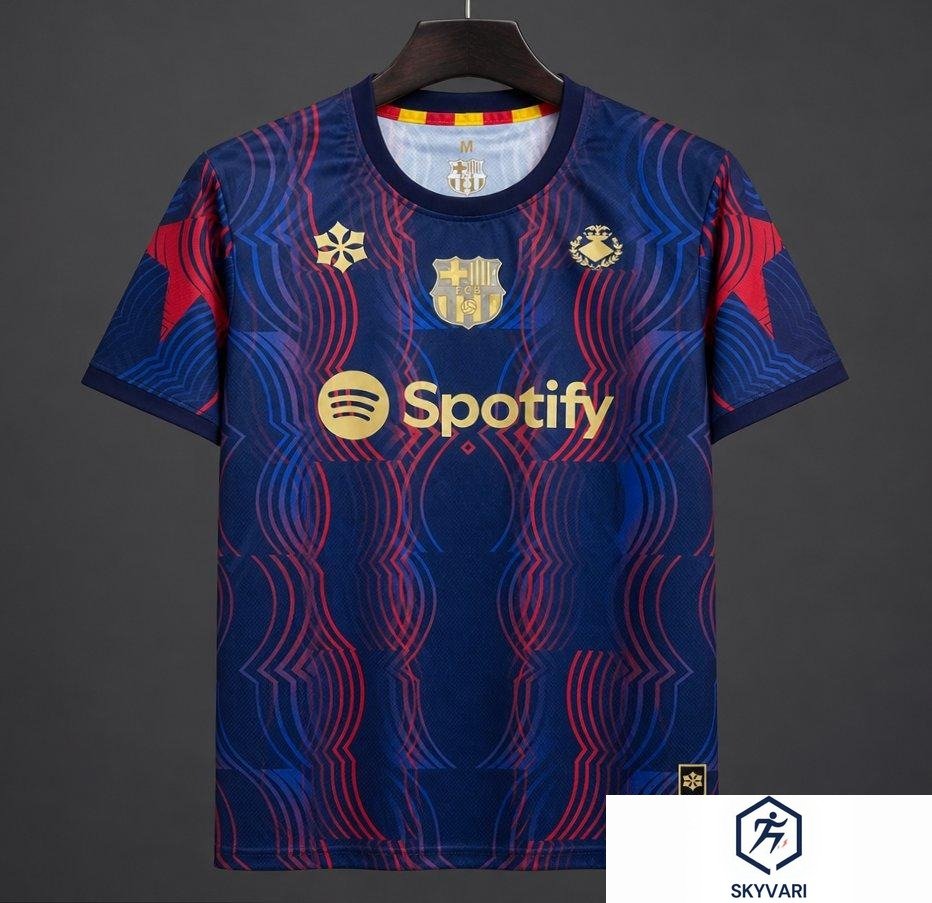 26/27 Barcelona Pre-Match Dark Blue/Red/Gold Jersey