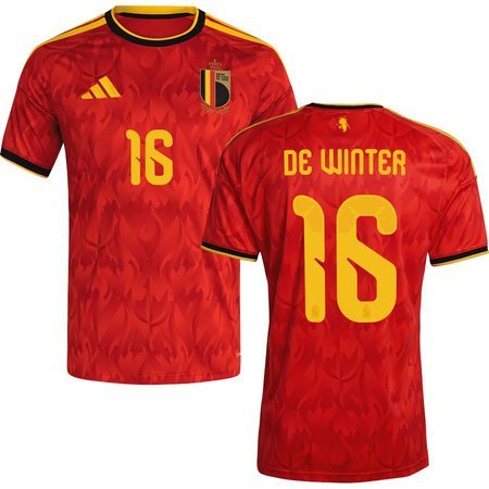 DE WINTER #16 Belgium Home Soccer jersey World Cup 2026