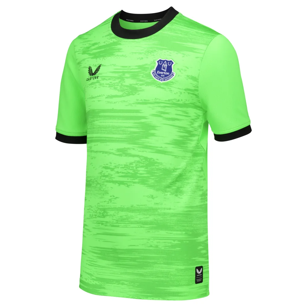 Everton Castore Home Goalkeeper Shirt 2026-27 - Kids with Pickford 1 printing — view 2