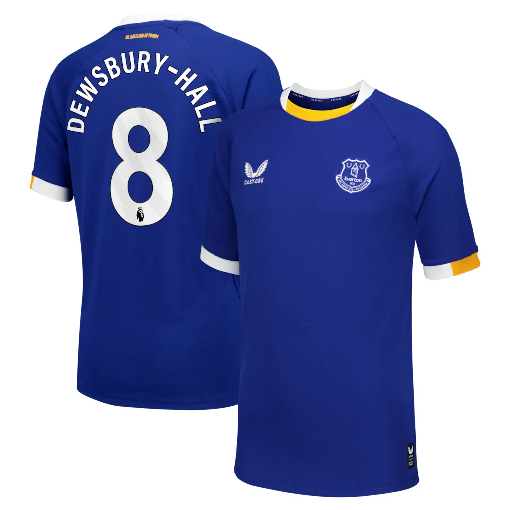 Everton Castore Home Replica Shirt 2026-27 - Kids with Dewsbury-Hall 8 printing
