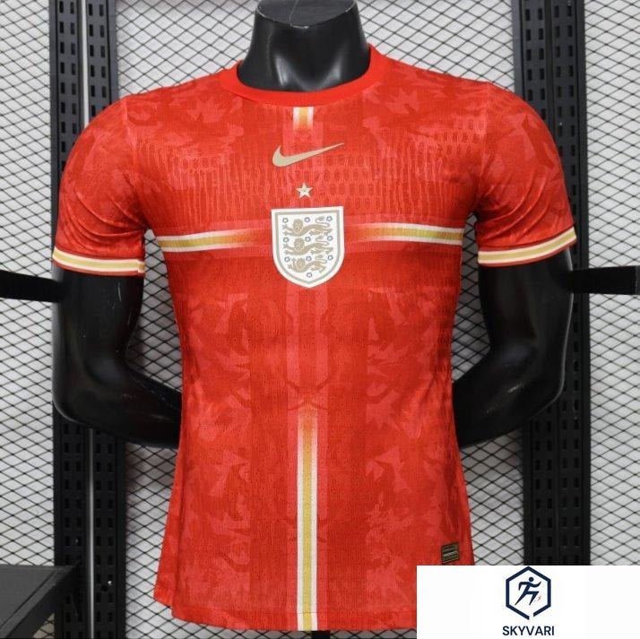 Player Version 2026 England Away Red with Gold Lion Special Edition Jersey