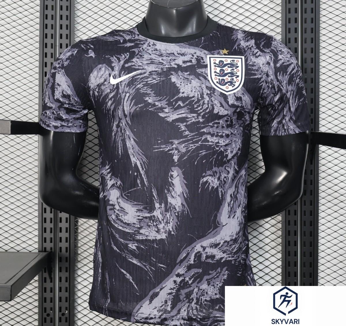 Player Version 2026 England Dark Navy with Lion Brushstroke Pattern Jersey
