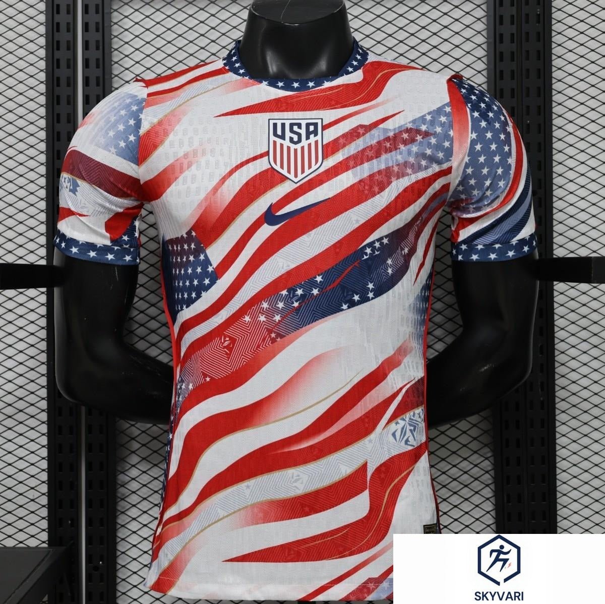 Player Version 2026 USA Home White/Red/Blue American Flag Print Special Edition Jersey