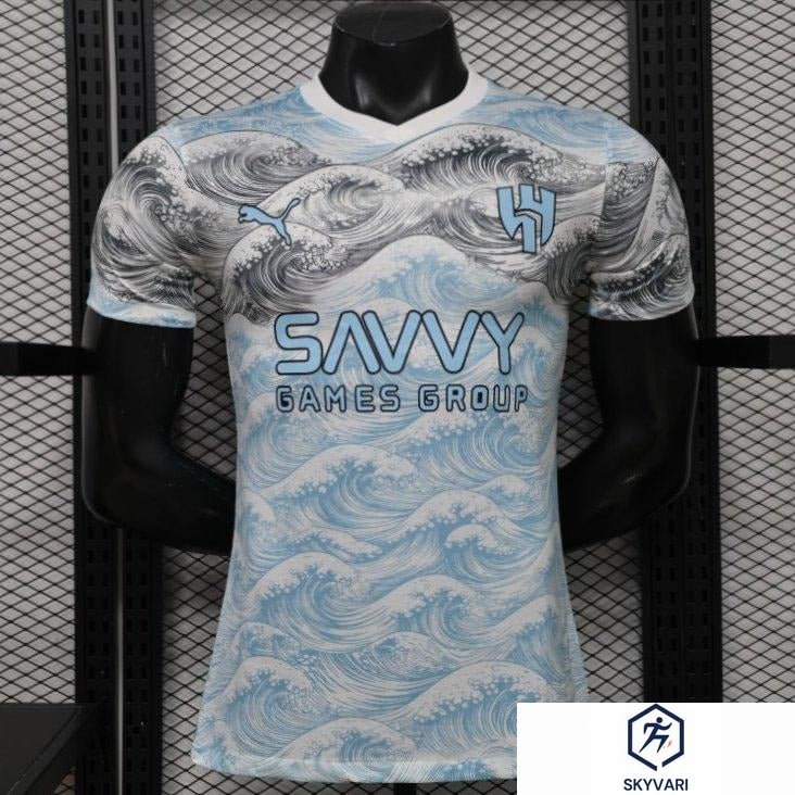 Player Version 26/27 Al-Hilal SFC White &amp; Blue Hokusai Wave Print Special Edition Away Jersey