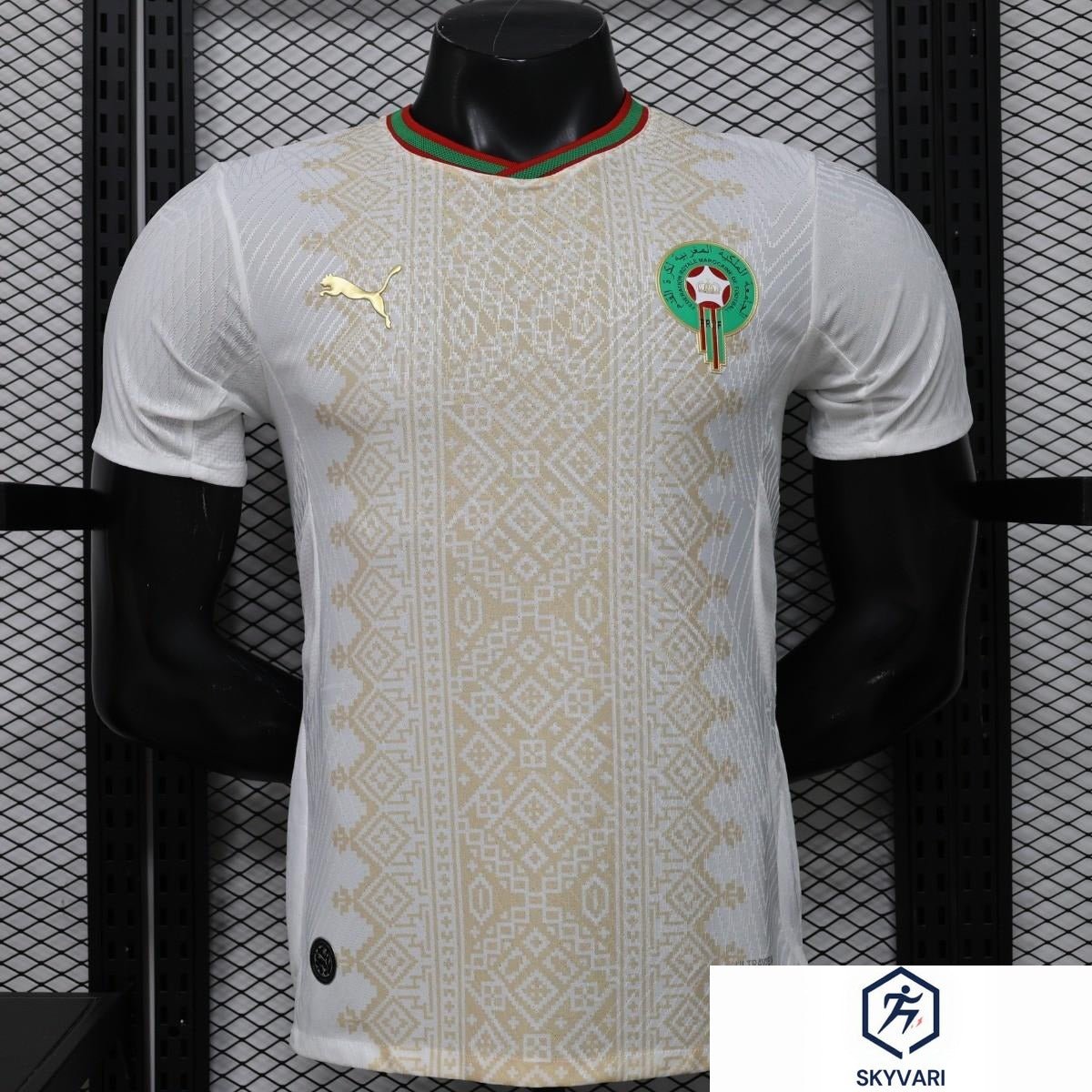 Player Version 26/27 Morocco Away White &amp; Gold Amazigh Pattern Jersey