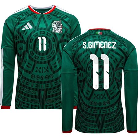 S.GIMENEZ #11 Mexico Home Long Sleeve Soccer jersey World Cup 2026