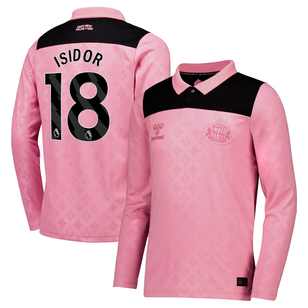 Sunderland x Elvis Hummel Away Shirt 2026-27 - Long Sleeve - Kids with Isidor 18 printing