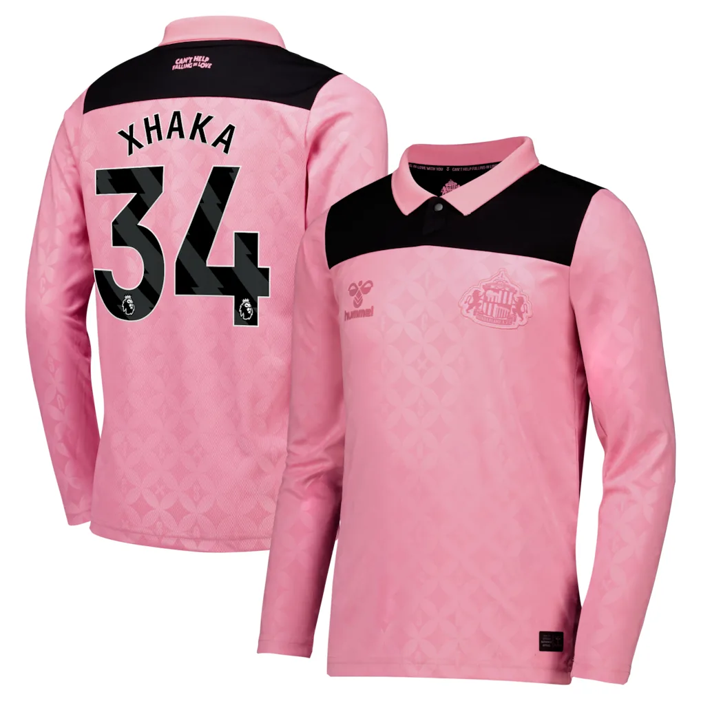 Sunderland x Elvis Hummel Away Shirt 2026-27 - Long Sleeve - Kids with Xhaka 34 printing