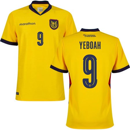 YEBOAH #9 Ecuador Home Soccer jersey World Cup 2026