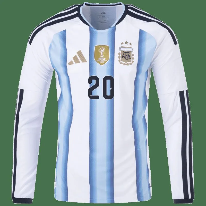 Alexis Mac Allister Argentina 26/27 Long Sleeve Authentic Home Jersey Soccer Football — view 2