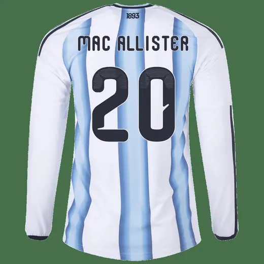 Alexis Mac Allister Argentina 26/27 Long Sleeve Authentic Home Jersey