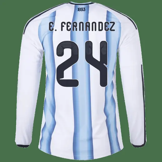 Enzo Fernández Argentina 26/27 Long Sleeve Authentic Home Jersey