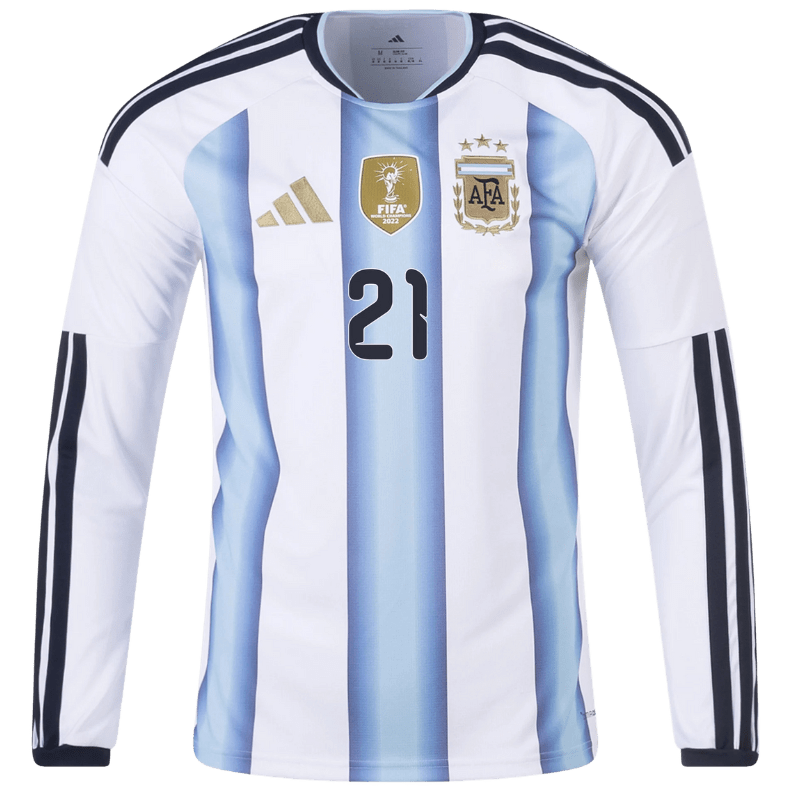 Franco Mastantuono Argentina 26/27 Long Sleeve Home Jersey — view 3