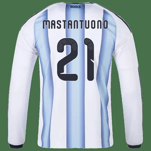 Franco Mastantuono Argentina 26/27 Long Sleeve Home Jersey