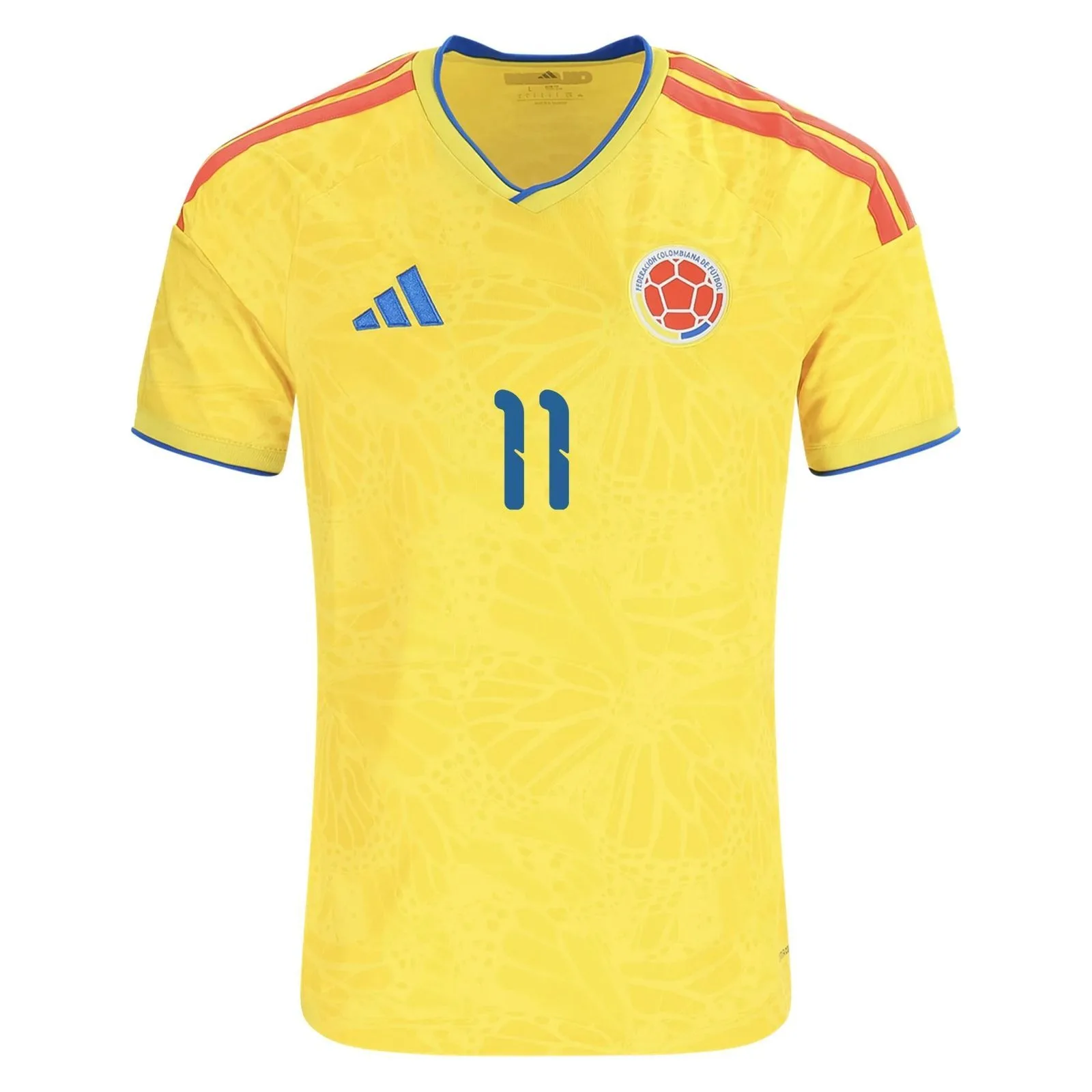 J.ARIAS #11 Colombia Home World Cup 2026 Kids Soccer Football Kit Set - Jersey and Shorts — view 3