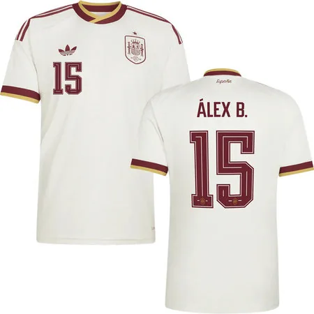 ÁLEX B. #15 Spain Away World Cup 2026 Kids Soccer Football Kit Set - Jersey and Shorts
