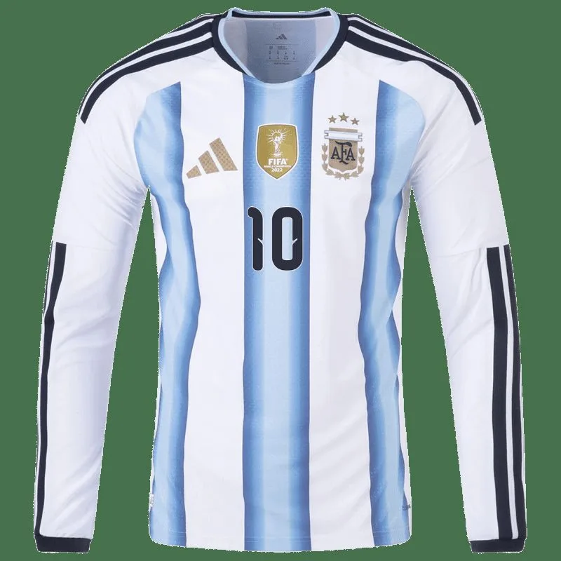 Lionel Messi Argentina 26/27 Long Sleeve Authentic Home Jersey Soccer Football — view 2
