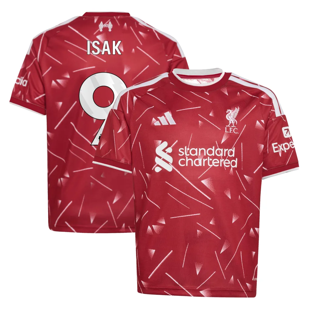 Liverpool Home Shirt 2026-27 - Kids with Isak 9 printing soccer set, Includes jersey and shorts