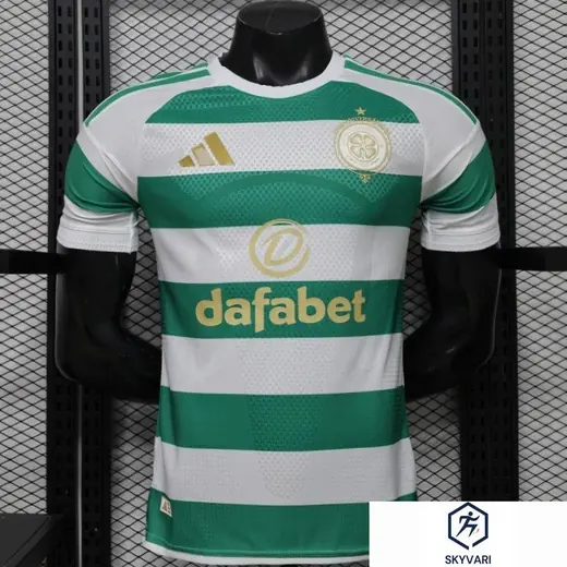 Player Version 26/27 Celtic Green &amp; White Hooped Home Jersey