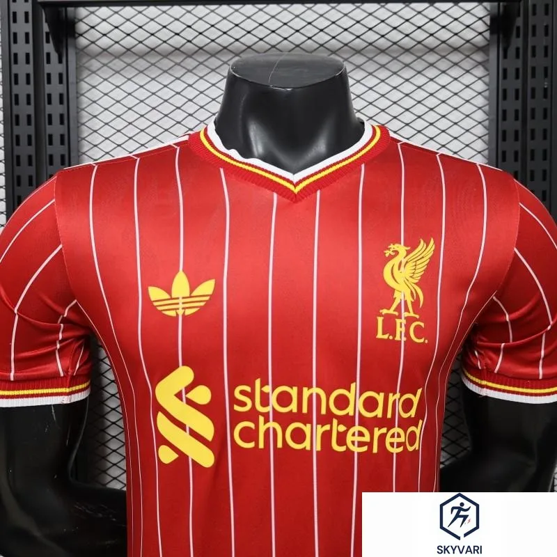 Player Version 26/27 Liverpool Red with White Pinstripe Home Jersey Soccer Football — view 3