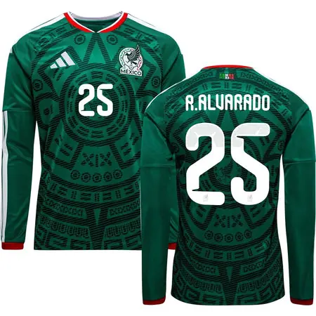 R.ALVARADO #25 Mexico Home Long Sleeve Soccer jersey World Cup 2026