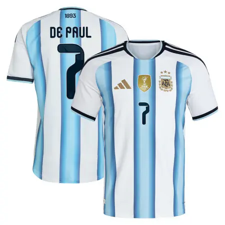 Rodrigo De Paul #7 Argentina Home Soccer jersey World Cup 2026